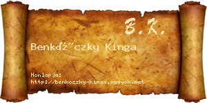 Benkóczky Kinga névjegykártya
