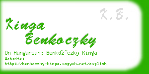 kinga benkoczky business card